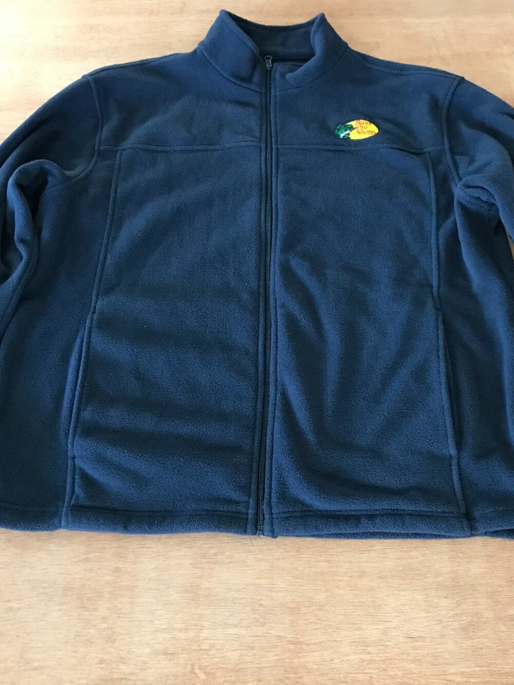 Bass Pro Shops Fleece Jacket Men L Black Full Zip Long Sleeve Pocket Outdoor
